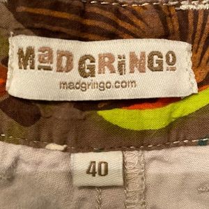 Mad Gringo mens shorts, size 40, 100% cotton in light tan. Beach ready!